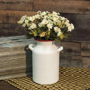Red Rim Enamel Milk Can - The Fox Decor